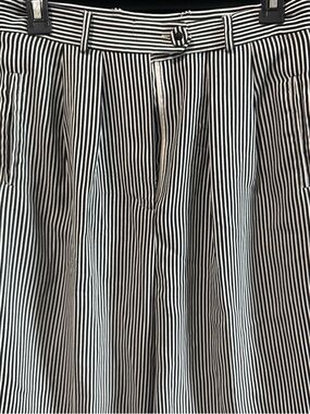Vinatage Express Striped High-Waist Wide Leg Pants - Black & White